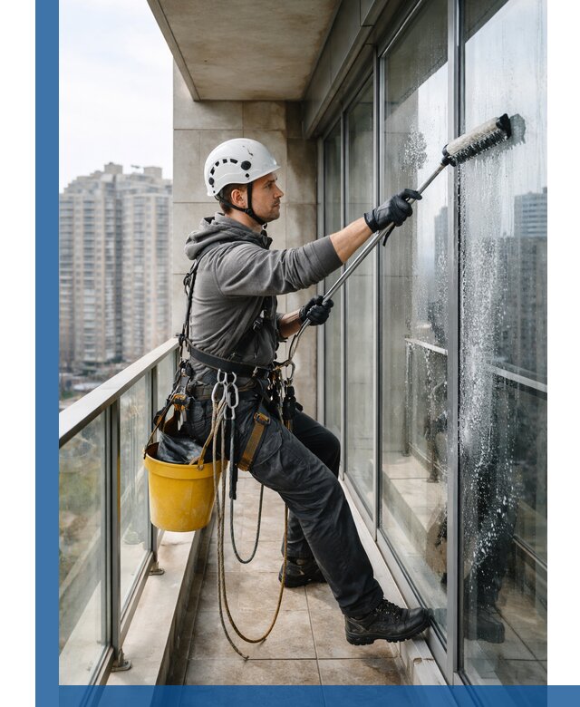 Профессиональная мойка балконного остекления в Ленинске-Кузнецком