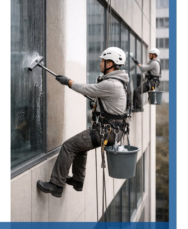 Мойка фасадов зданий в Ленинске-Кузнецком под ключ от 358 р. | ВЫСОТНИК-Лнн