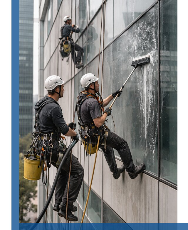 Профессиональная высотная мойка фасадов зданий в Ленинске-Кузнецком