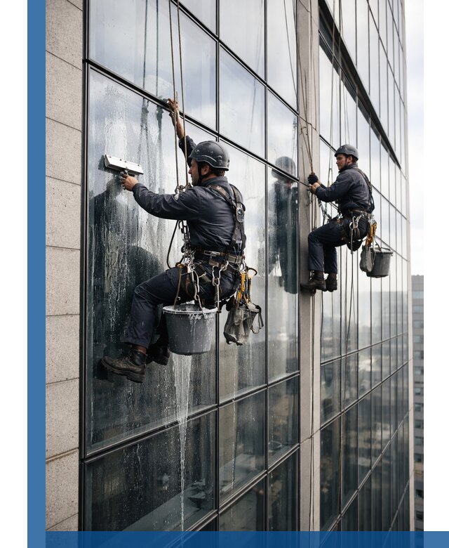 Профессиональная мойка стеклянных фасадов зданий в Ленинске-Кузнецком