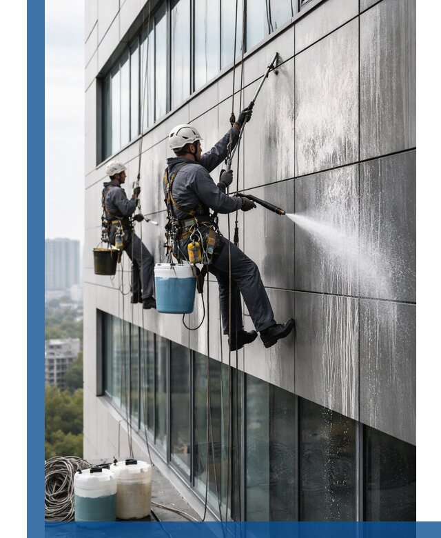 Профессиональная мойка вентилируемых фасадов в Ленинске-Кузнецком