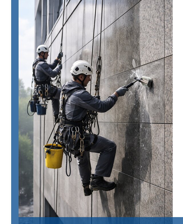 Профессиональная мойка фасада из керамогранита в Ленинске-Кузнецком