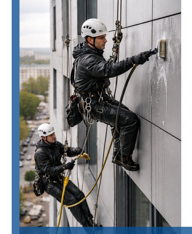 Профессиональная мойка фасада из композита в Ленинске-Кузнецком