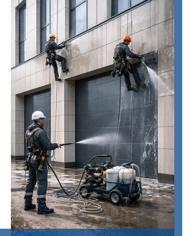 Послестроительная мойка фасада в Ленинске-Кузнецком от 307 р. | ВЫСОТНИК-Лнн