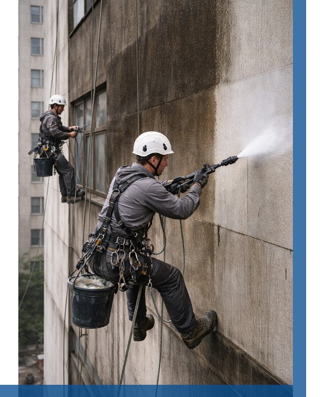 Очистка фасада от копоти в Ленинске-Кузнецком от 256 р. | ВЫСОТНИК-Лнн