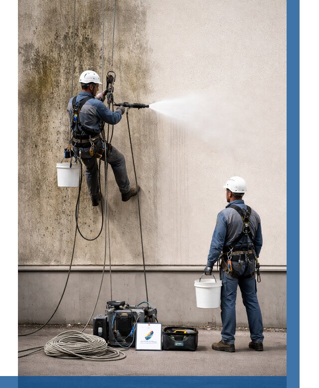 Очистка фасада от плесени в Ленинске-Кузнецком от 307 р. | ВЫСОТНИК-Лнн