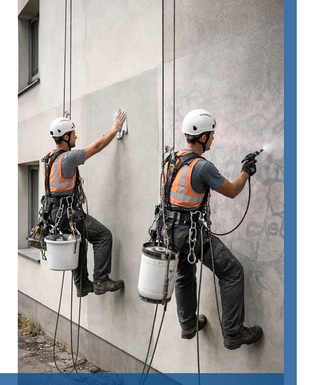 Антиграффити покрытие фасада в Ленинске-Кузнецком от 613 р. | ВЫСОТНИК-Лнн