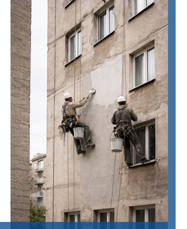 Косметический ремонт фасада в Ленинске-Кузнецком от 1124 р. | ВЫСОТНИК-Лнн