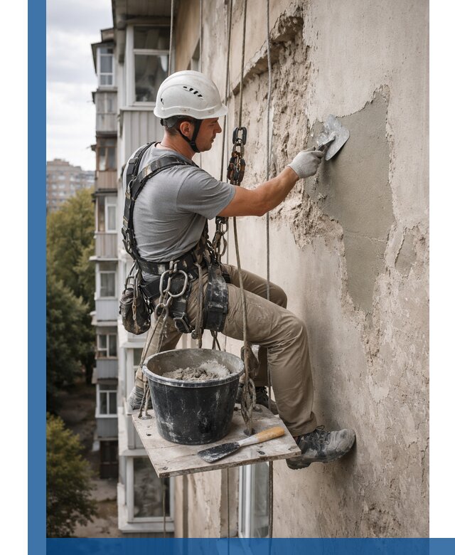 Восстановление фасадной штукатурки в Ленинске-Кузнецком с гарантией качества
