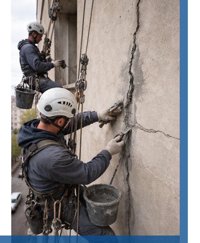 Заделка трещин на фасаде в Ленинске-Кузнецком от 920 р. | ВЫСОТНИК-Лнн