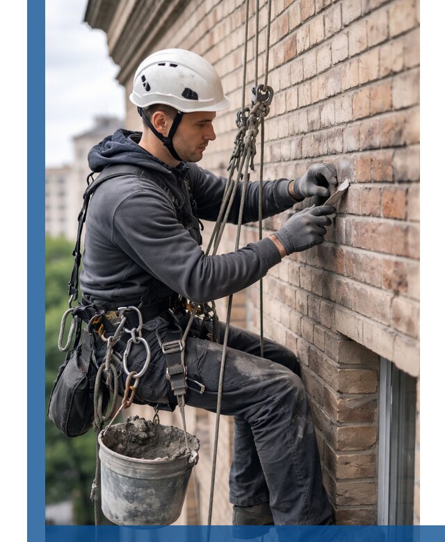 Качественный ремонт кирпичной кладки фасада в Ленинске-Кузнецком с гарантией
