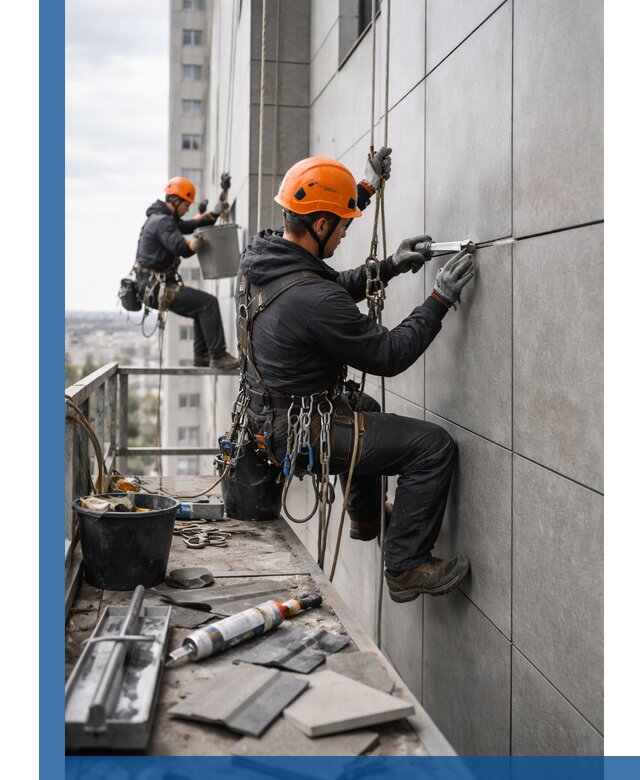 Профессиональный ремонт фасада из керамогранита в Ленинске-Кузнецком