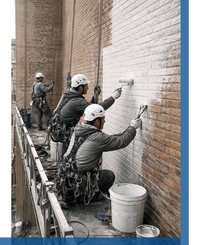 Покраска кирпичного фасада в Ленинске-Кузнецком от 358 р. | ВЫСОТНИК-Лнн