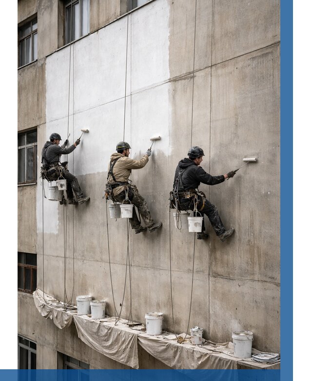 Покраска бетонного фасада в Ленинске-Кузнецком от 358 р за м2 | ВЫСОТНИК-Лнн