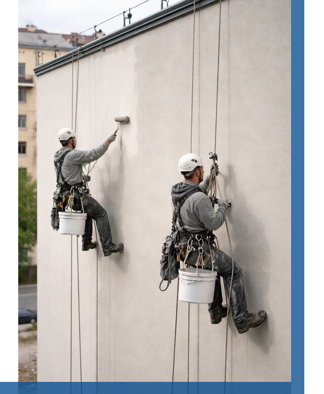 Покраска оштукатуренного фасада в Ленинске-Кузнецком от 327 р. | ВЫСОТНИК-Лнн