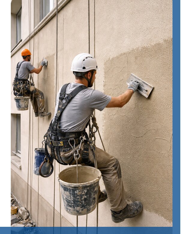 Декоративная штукатурка фасада в Ленинске-Кузнецком от 1227 р. | ВЫСОТНИК-Лнн