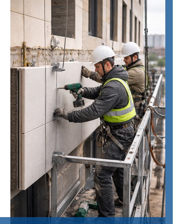 Монтаж фасадных термопанелей в Ленинске-Кузнецком от 1533 р. | ВЫСОТНИК-Лнн