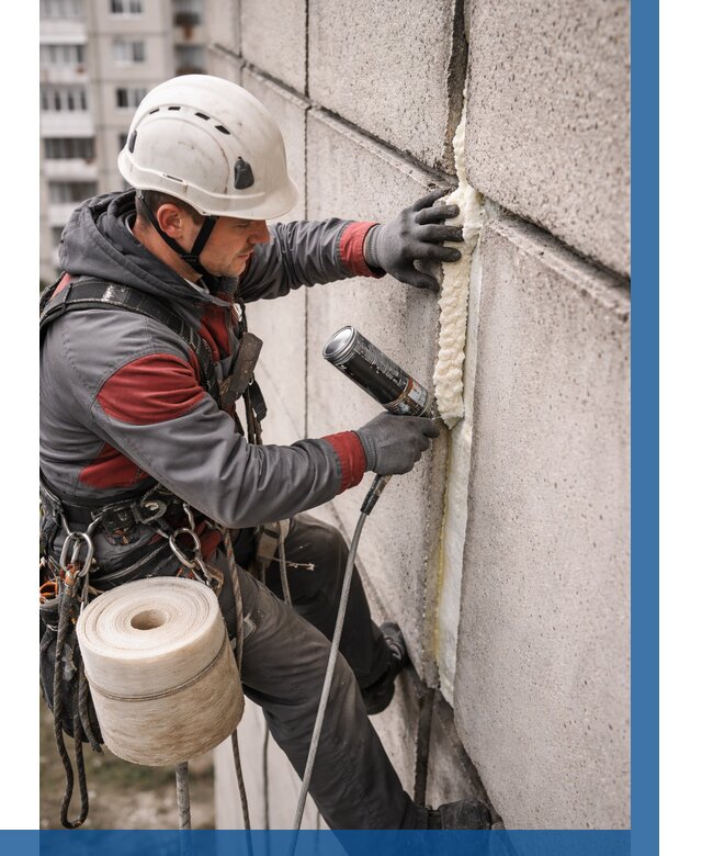 Утепление межпанельных швов в Ленинске-Кузнецком от 715 р. | ВЫСОТНИК-Лнн