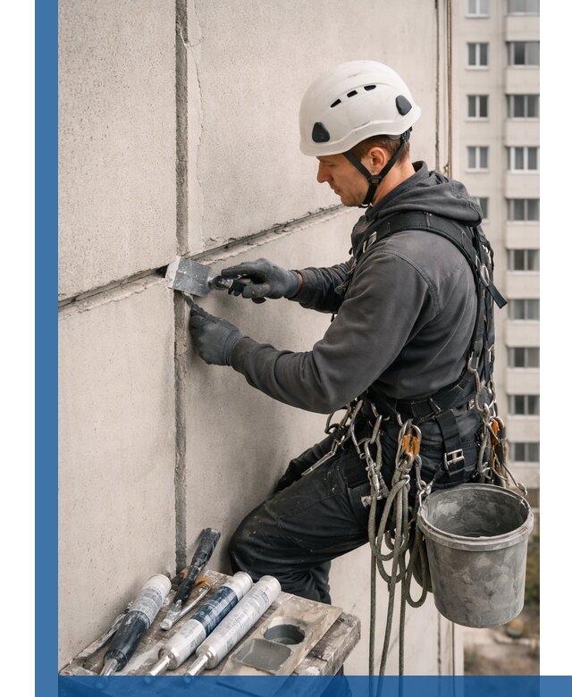 Ремонт межпанельных швов в Ленинске-Кузнецком герметизация и восстановление