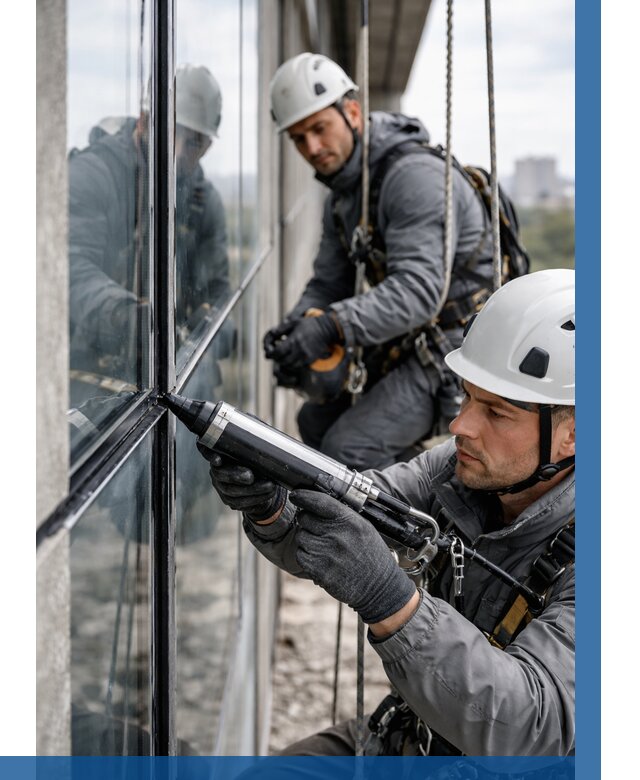 Герметизация витражных швов в Ленинске-Кузнецком от 664 р. | ВЫСОТНИК-Лнн