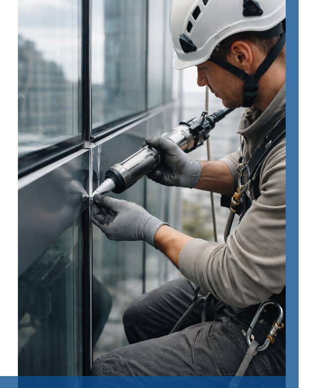 Герметизация стыков витража в Ленинске-Кузнецком от 1227 р. | ВЫСОТНИК-Лнн