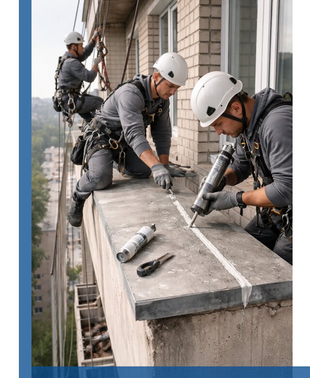 Герметизация балконного козырька в Ленинске-Кузнецком профессионально