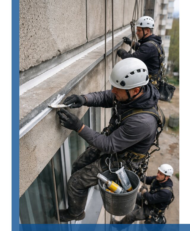 Герметизация примыкания балкона в Ленинске-Кузнецком под ключ с гарантией