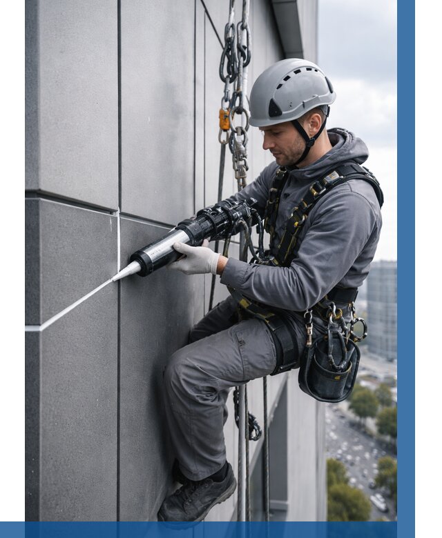 Герметизация стыков фасадных панелей в Ленинске-Кузнецком от 6644 р.| ВЫСОТНИК-Лнн