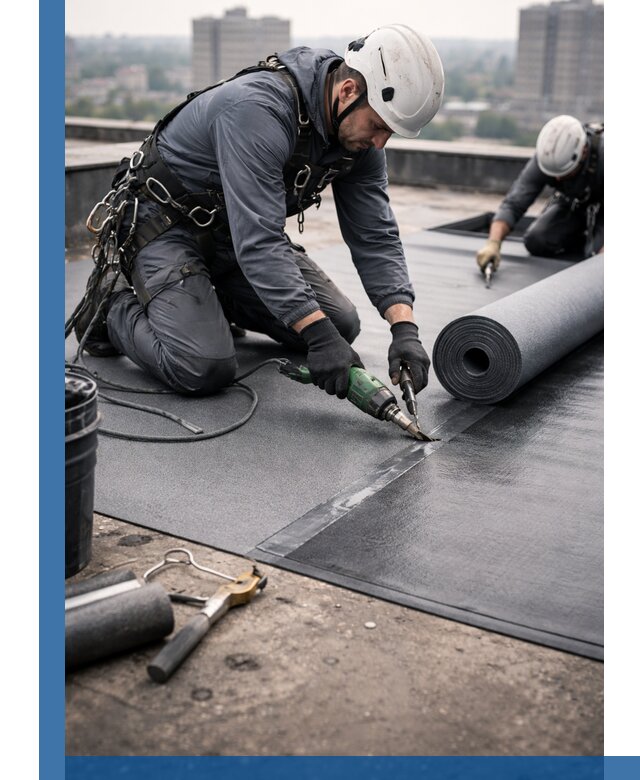 Ремонт мягкой кровли в Ленинске-Кузнецком с выездом промальпинистов