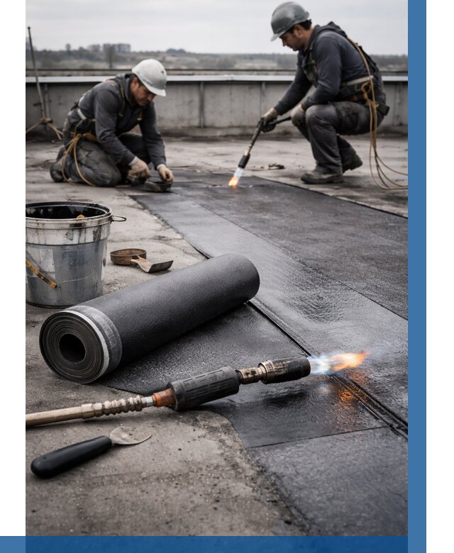 Ремонт рулонной кровли в Ленинске-Кузнецком от 664 р. | ВЫСОТНИК-Лнн