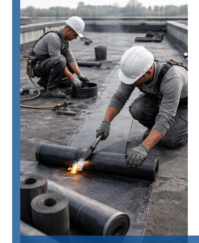 Ремонт рулонной кровли в Ленинске-Кузнецком герметизация и восстановление