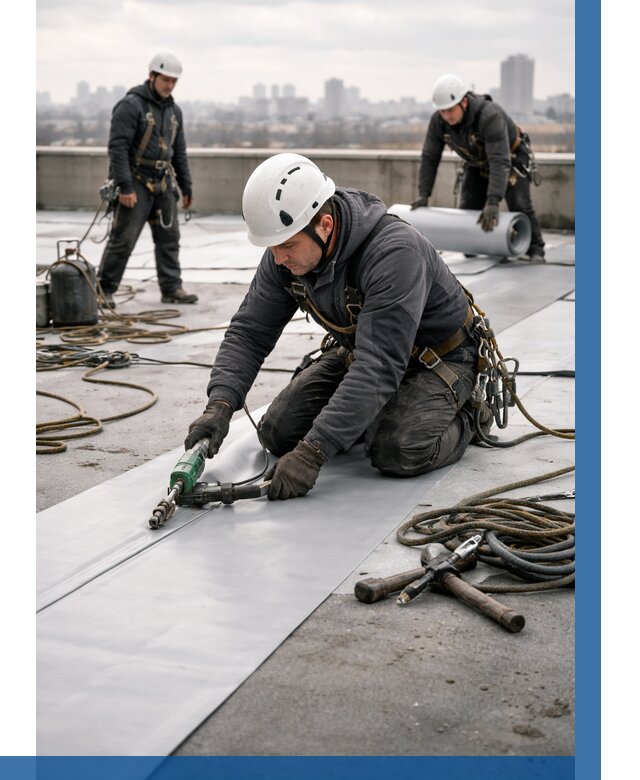 Ремонт мембранной кровли в Ленинске-Кузнецком от 1840 р./м2 | ВЫСОТНИК-Лнн