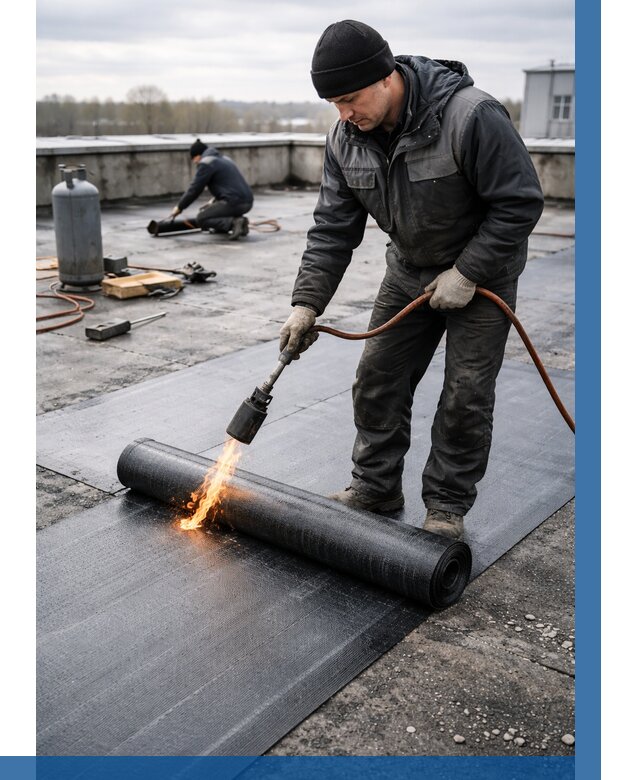 Ремонт наплавляемой кровли в Ленинске-Кузнецком от 715 р. | ВЫСОТНИК-Лнн