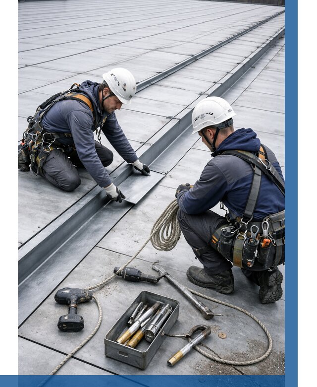 Ремонт фальцевой кровли в Ленинске-Кузнецком от 715 р. | ВЫСОТНИК-Лнн