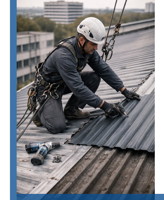 Ремонт профнастила на кровле в Ленинске-Кузнецком, работы под ключ