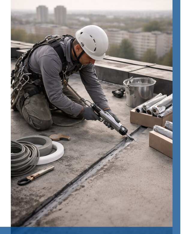 Герметизация швов кровли в Ленинске-Кузнецком от 460 р./м2 | ВЫСОТНИК-Лнн