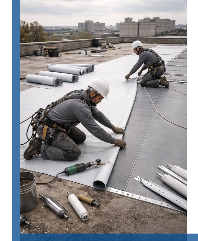 Монтаж мембранной кровли в Ленинске-Кузнецком для промышленных зданий