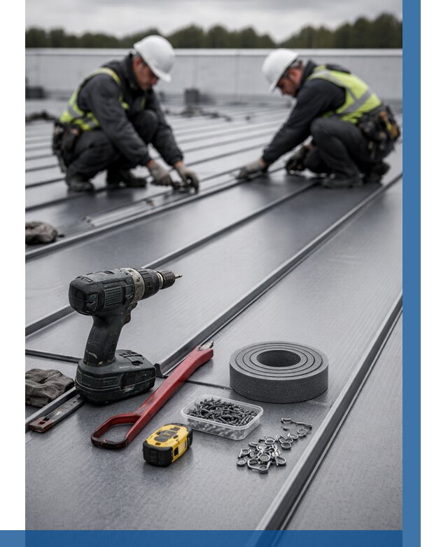 Монтаж фальцевой кровли в Ленинске-Кузнецком от 1840 р. | ВЫСОТНИК-Лнн