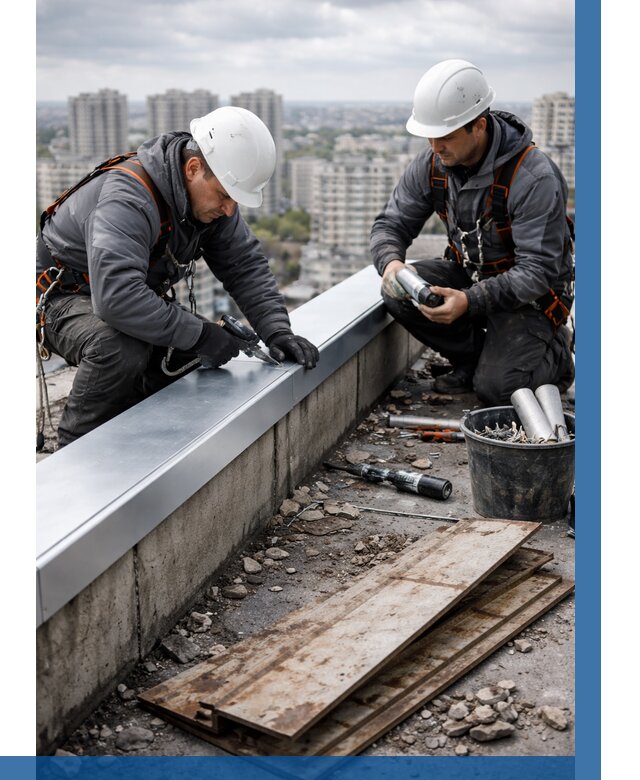 Замена парапетных крышек под ключ в Ленинске-Кузнецком от 1227 р. | ВЫСОТНИК-Лнн