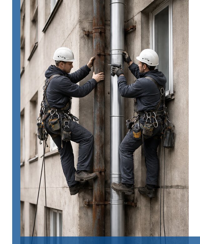 Замена водосточных труб в Ленинске-Кузнецком: монтаж и демонтаж под ключ