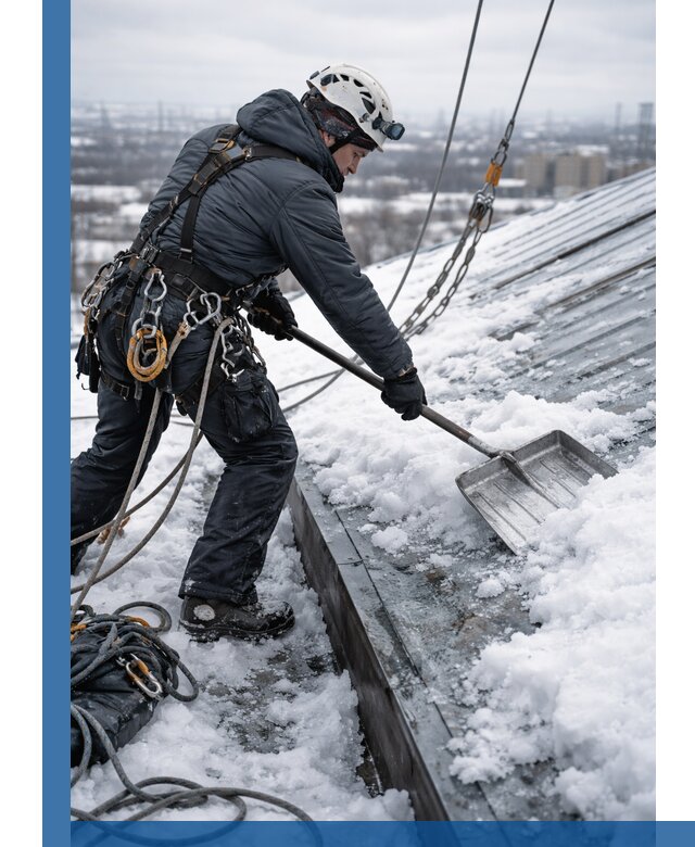 Профессиональная очистка кровли от снега и наледи в Ленинске-Кузнецком