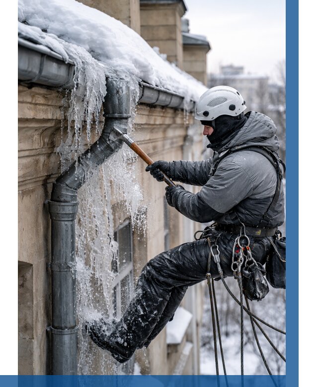 Очистка водостоков от льда в Ленинске-Кузнецком от 3577 р. | ВЫСОТНИК-Лнн
