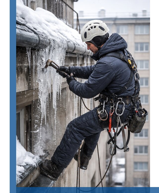 Удаление наледи и чистка водостоков в Ленинске-Кузнецком оперативно и безопасно