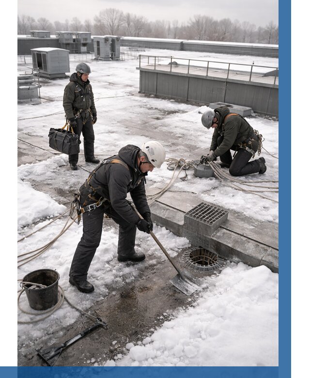 Абонентское обслуживание кровли зимой в Ленинске-Кузнецком от 8177 р. | ВЫСОТНИК-Лнн