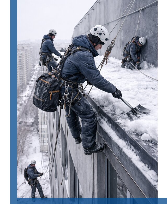 Абонентское обслуживание кровли зимой в Ленинске-Кузнецком регулярный уход