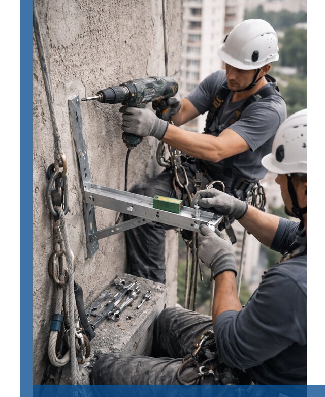 Установка кронштейнов кондиционера и крепежа в Ленинске-Кузнецком