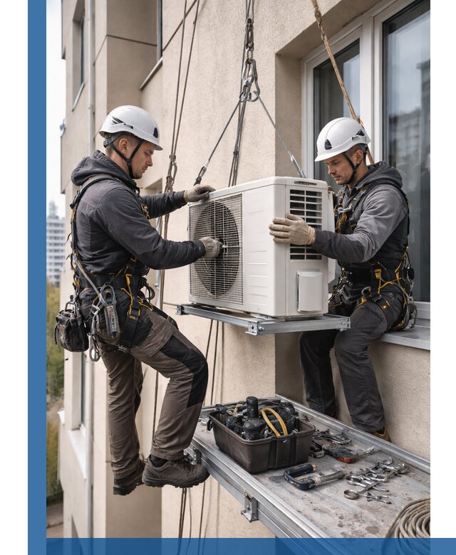 Перенос внешнего блока кондиционера в Ленинске-Кузнецком с монтажом и крепежом