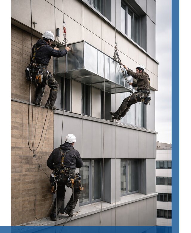 Монтаж воздуховодов на фасаде в Ленинске-Кузнецком от 1533 р. | ВЫСОТНИК-Лнн