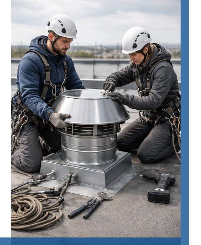 Установка дефлекторов на кровле в Ленинске-Кузнецком от 4599 р. | ВЫСОТНИК-Лнн