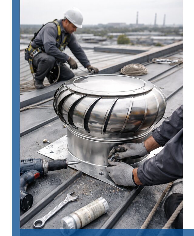 Установка дефлекторов на кровле в Ленинске-Кузнецком профессионально